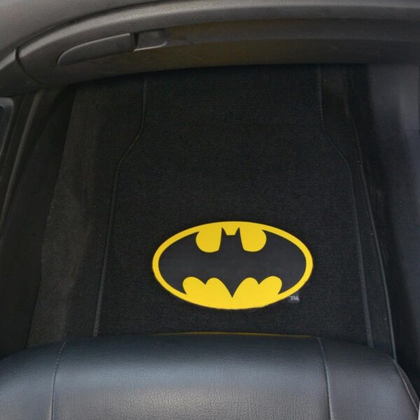 61ovCozQmDL._AC_SL1000_.jpg BDK WBMT-1301 Batman Carpet Car Floor Mats Black & Yellow Logo - 4 Pieces, Rubber Backing, Front & Rear Full Set