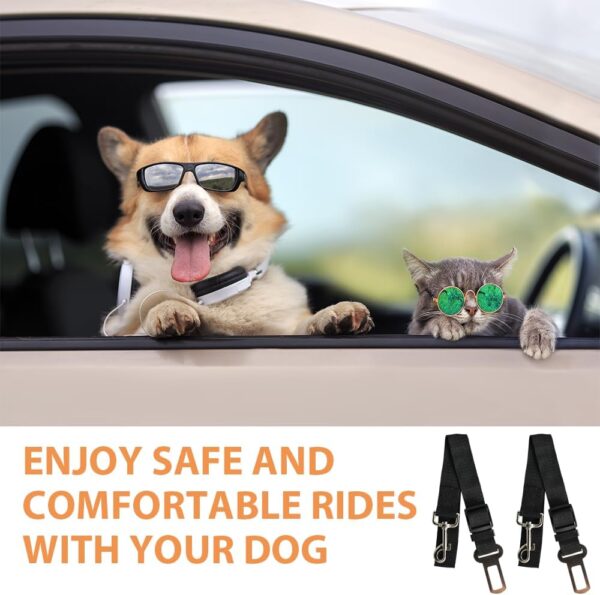 Ram® 2 X Dog Car Seat Belts 70CM Adjustable Car Seatbelt Harness Strap For Dogs Cat Travel Strong Durable Clip On Pet Travel Seat Belt