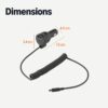 Amazon Basics Fast-Charging Car Charger for Phone and Tablet, 1 USB-C+1 USB-A +1 Built-in 1.5m Coiled Cable USB-C, 60w, Black