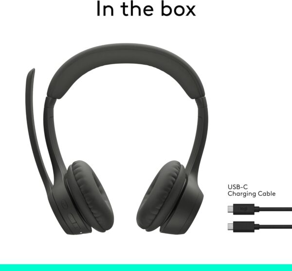 Logitech Zone 301 Wireless Bluetooth Headset with Noise-Canceling Microphone, Compatible with Windows, Mac, Chrome, Linux, iOS, iPadOS, Android – Graphite