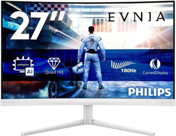 61rhVWq640L._AC_SL1181_.jpg PHILIPS Evnia 27M2C5501-27 inch QHD curved gaming monitor, 180 Hz, 1 ms GtG, FreeSync Premium (2560x1440, 2x HDMI 2.0, 1x DisplayPort1.4) white