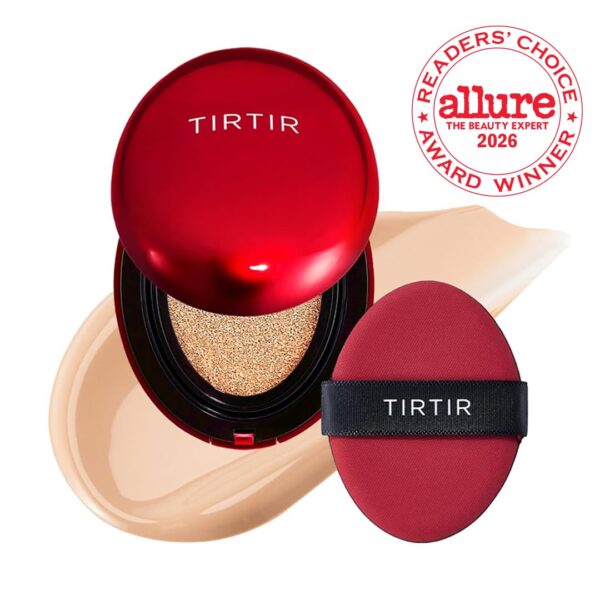 TIRTIR Mask Fit Red Cushion Foundation | Full coverage, Weightless, Skin fit, Satin Glow Finish, Korean Makeup BB Foundation, beauty, Tattoo cover up, Buildable (#21N Ivory, 0.63 Fl Oz)