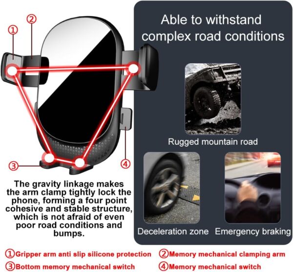 Car Phone Holder for Land Rover LR4 / Discovery 4 Auto Accessories [Only for 2010-2016 Land Rover LR4 / Discovery 4] [Auto Lock Hands Free Cell Phone Mount Car fits for iPhone & All Smartphones]