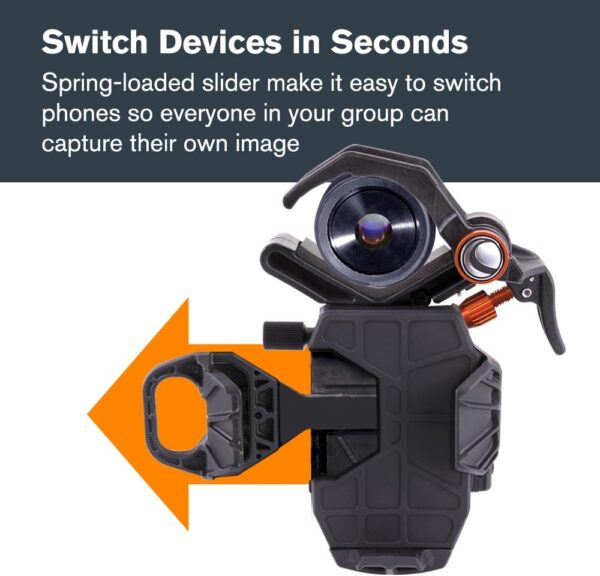 Celestron 81055 NexYZ 3-Axis Universal Smartphone Adapter, Patented Design - Works with Telescopes, Spotting Scopes, Binoculars, Monoculars and Microscopes, Black