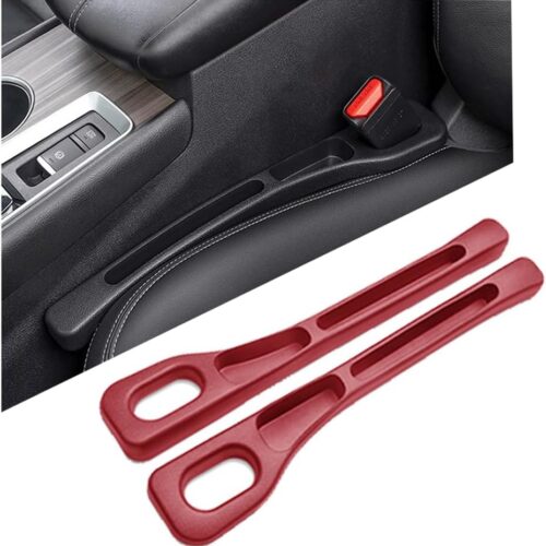 61x1QHjTVTL._AC_SL1010_.jpg 2PC Multifunctional Car Seat Gap Filler, Universal Gap Filler Pad with Phone Holder, Seat Clip Seam Leak Stopper Storage Strip Interior Accessories, for SUV Car Truck Seat (Red)