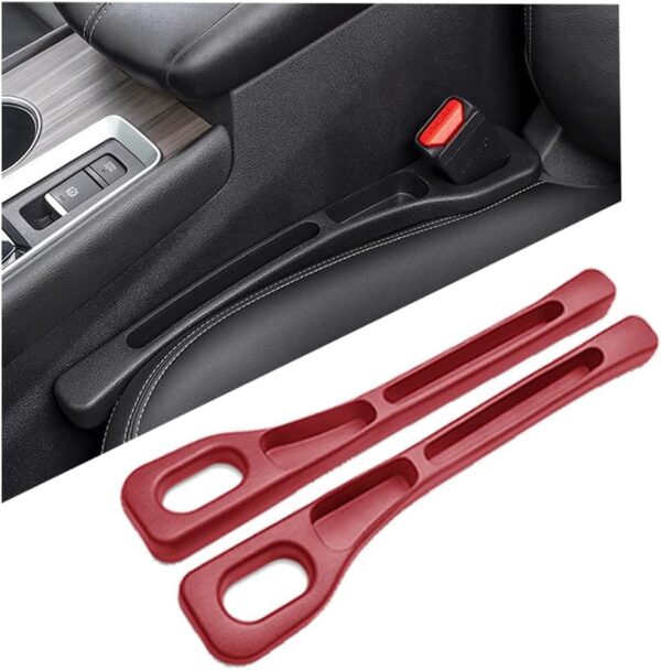 61x1QHjTVTL._AC_SL1010_.jpg 2PC Multifunctional Car Seat Gap Filler, Universal Gap Filler Pad with Phone Holder, Seat Clip Seam Leak Stopper Storage Strip Interior Accessories, for SUV Car Truck Seat (Red)