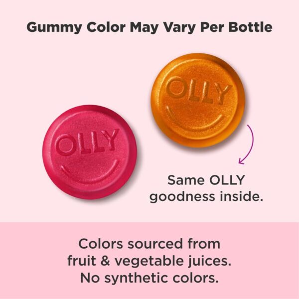 OLLY Hair Skin and Nails Gummies - Undeniable Beauty with Biotin 2500mcg Per 2 Gummies, Keratin & Vitamin C - Supports Healthy Hair, Skin, & Nails - Grapefruit Flavor - 60 Count