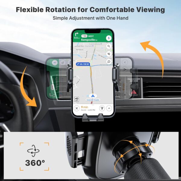 Miracase Mobile Phone Holder Car [More Stable Double Hook] Mobile Phone Holder for Cars Ventilation Universal 360 Degree Vent Car Holder for iPhone 16 Pro Max 15 14 Smartphone