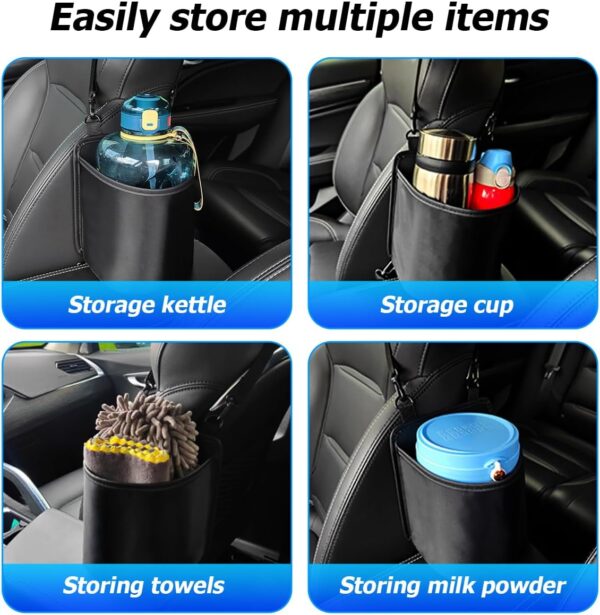 71z9SVU-L._AC_SL1200_.jpg BESULEN Car Seat Side Large Cup Holder, Hanging Storage Bag for Drink Water Bottle Baby Stuff, Multi-Functional Auto Organizer with Waterproof Liner, Universal Car Accessories Road Trip Essentials