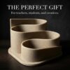 71-FXd333BL._AC_SL1500_.jpg OAKOA Aesthetic Desk Organizer - Aesthetic Office Desk Accessories - Boho Pen Holder - Neutral Beige Desk Accessories - Home Office Essentials for Women - Cute Pencil Holder