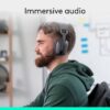 Logitech Zone Vibe 100 Lightweight Wireless Over Ear Headphones with Noise Canceling Microphone, Advanced Multipoint Bluetooth Headset, Works with Teams, Google Meet, Zoom, Mac/PC - Graphite