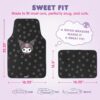Kuromi Carpet Car Floor Mats - Universal Fit for Cars, SUVs & Trucks - Black with Kuromi Print & Purple, Pink Accents - Front & Rear Set, 4 Piece