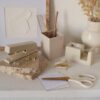 7106aK0zuTL._AC_SL1500_.jpg Aesthetic Desk Accessories Set - A Complete Desktop Organizer Set For Women Enhances Any Office Decor - An Office Supplies Kit w Gold Finish incl. Pen Holder, Scissors, Stapler, Tape Dispenser & More