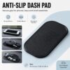 4 PCS Silicon Anti Slip Mat, 14 * 8 cm Non Slip Car Dash Mats, Self-Adhesive Washable Dashboard Grip, Car Accessories for Cell Phone Sunglasses Keys - Black