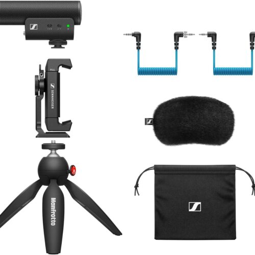 711PS5s6evL._AC_SL1500_.jpg Sennheiser MKE 400 Directional Shotgun Camera Microphone Kit | Smartphone Clamp & Manfrotto PIXI Mini Tripod | For Vloggers & Creators | 3.5MM TRS & TRSS Coiled Cables Included | Black (508898)
