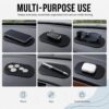 4 PCS Silicon Anti Slip Mat, 14 * 8 cm Non Slip Car Dash Mats, Self-Adhesive Washable Dashboard Grip, Car Accessories for Cell Phone Sunglasses Keys - Black