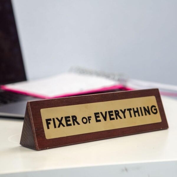 Boxer Gifts Fixer of Everything Novelty Wooden Desk Plaque Sign