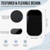 4 PCS Silicon Anti Slip Mat, 14 * 8 cm Non Slip Car Dash Mats, Self-Adhesive Washable Dashboard Grip, Car Accessories for Cell Phone Sunglasses Keys - Black