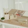 712o0eDGrCL._AC_SL1500_.jpg Aesthetic Desk Accessories Set - A Complete Desktop Organizer Set For Women Enhances Any Office Decor - An Office Supplies Kit w Gold Finish incl. Pen Holder, Scissors, Stapler, Tape Dispenser & More