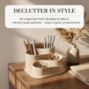 712rtDJUz4L._AC_SL1500_.jpg OAKOA Aesthetic Desk Organizer - Aesthetic Office Desk Accessories - Boho Pen Holder - Neutral Beige Desk Accessories - Home Office Essentials for Women - Cute Pencil Holder