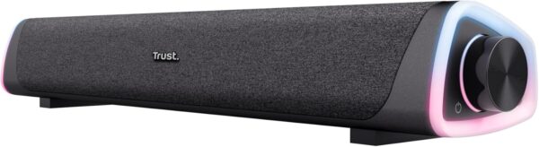713D2dsADUL._AC_SL1500_.jpg Trust Liro Soundbar PC Speaker 12W, Compact Stereo Sound Bar with RGB LED Lights, 3.5mm AUX Cable Connection, USB Powered PC Speakers for Computer Laptop Desktop Tablet Smartphone TV, Black