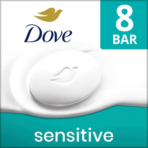 713t148wXQL._SL1500_.jpg Dove Beauty Bar Soap Sensitive, 8 Bars for Sensitive Skin, Fragrance Free and Hypoallergenic 3.75 oz