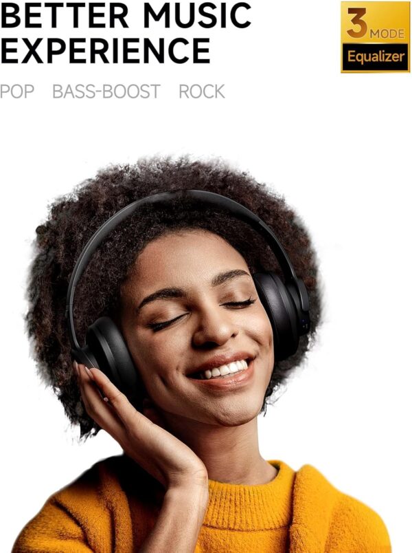 714D0RyXHbL._AC_SL1500_.jpg Picun B8 Bluetooth Headphones, 120H Playtime Headphone Wireless Bluetooth with 3 EQ Modes, Low Latency, Hands-Free Calls, Over Ear Headphones for Travel Home Office Cellphone PC Black