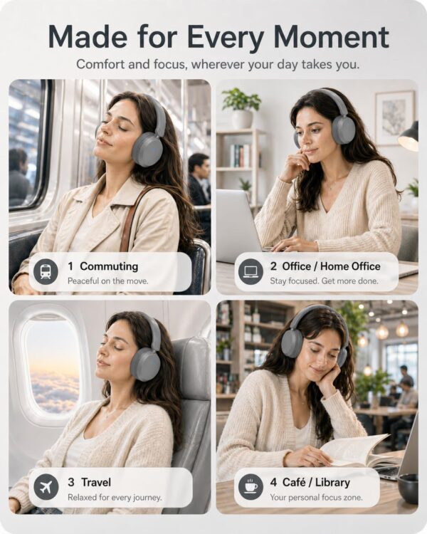 714POUAgxmL._AC_SL1402_.jpg Wentronic Y05 Bluetooth Over-Ear Headphones with Active Noise Cancelling, Hi-Res Audio, 48H Playtime, Built-in Mic, Wired/Wireless, Works with iOS, Android & PC, Grey
