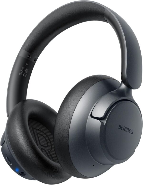 714SLdK9LL._AC_SL1500_.jpg BERIBES Upgraded Hybrid Active Noise Cancelling Headphones with Transparent Modes,70H Playtime Bluetooth Headphones Wireless Bluetooth with Mic, Deep Bass,3.5MM Cable,Soft-Earpads,Fast Charging-Black
