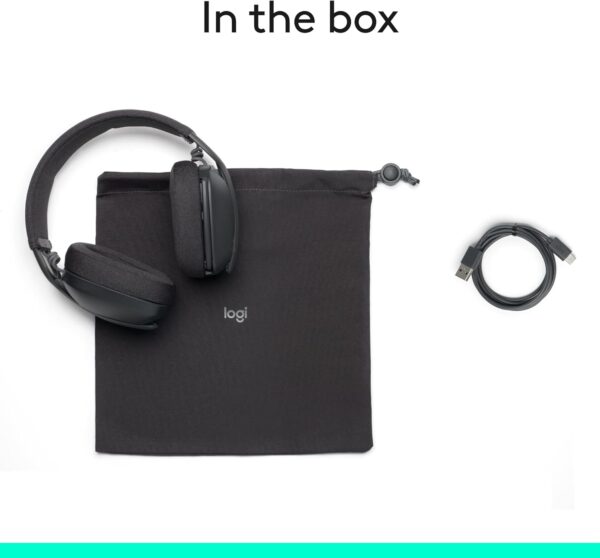 Logitech Zone Vibe 100 Lightweight Wireless Over Ear Headphones with Noise Canceling Microphone, Advanced Multipoint Bluetooth Headset, Works with Teams, Google Meet, Zoom, Mac/PC - Graphite