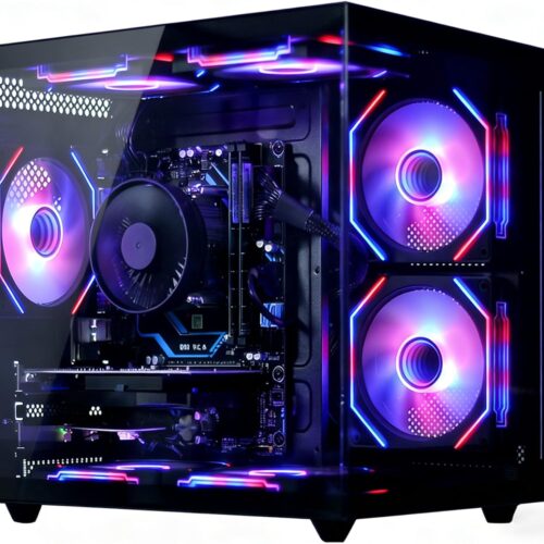 714y5fxZZ7L._AC_SL1500_.jpg suevery Prebuilt Gaming PC Desktop, Ryzen 5 6-Core 3.6GHz Up to 4.1GHz | 16GB DDR4 RAM | 512G SSD | RX 560 4G Graphics Card | Wi-Fi 6, Gamer Computer Tower for Home Office, Black