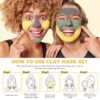 715AL7zWY2L._SL1500_.jpg ANAI RUI 3 Pcs Face Mask Set - Turmeric Clay Mask - Green Tea Face Mask - Dead Sea Mud Mask for Oily Skin, Blackheads & Pores -Spa Gift Set Self Care for Women Teens 2.5 oz Each