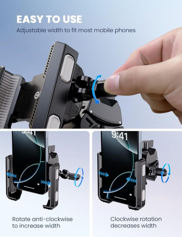 GREFAY Bike Phone Holder Motorbike Phone Holder [1S Quick Release Robust Connections] Anti Shake Universal 360° Bicycle Handlebar Holder for iPhone 17 16 15 14 13 Samsung S23/S22 4.5-7" Smartphone