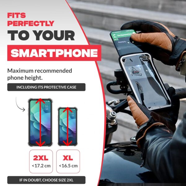 Shapeheart - Magnetic motorbike mirror phone holder Pro Moped phone holder smartphone holder Anti vibrations waterproof mount 360° orientation