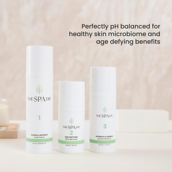 The Spa Dr. 3-Step Age-Defying Skincare System - Antiaging SkinCare Set for Women - Anti Aging Skin Care Sets for Women - Skin Care Routine: Cleanser, Age Defying Lift & Tight Serum, Moisturizer