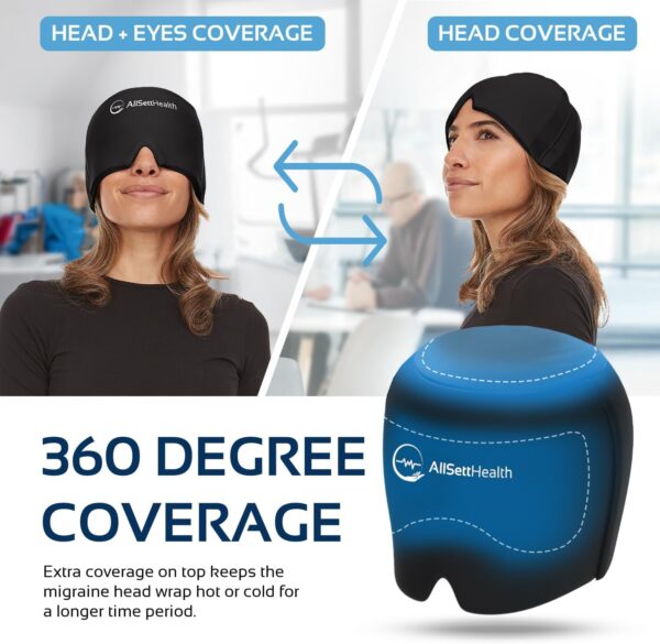715SGoJYQrL._AC_SL1500_.jpg Migraine Relief Cap Ice Head Wrap and Hat | Hot/Cold Gel Pack with Face and Eye Mask Compress for Headache Relief - Black