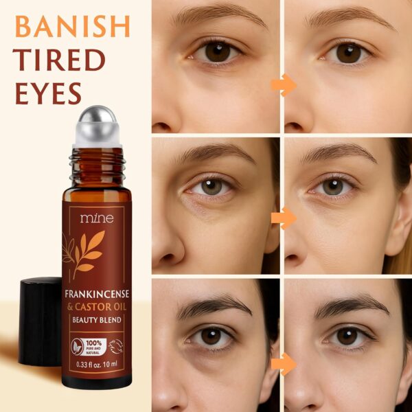 7166E0tyAtL._AC_SL1500_.jpg Mine Pure Castor Oil and Frankincense Roll On - Meaningful Gifts for Women - Eye Roller, Under Eye Puffiness, Hexane Free Castor Oil for Face, Under Eye, Skin, Wrinkles, Dark Circles Roll On