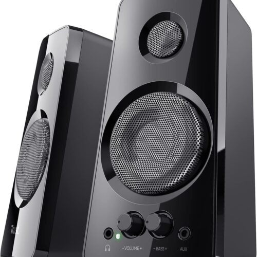 Trust Tytan 2.0 PC Speaker Set, USB Powered Sound System, Plug and Play Speakers, Bass Control, 36 W Peak Power, Wired Speakers for PC, Computer, Laptop, Tablet, Mac, Phone, Smartphone, TV - Black