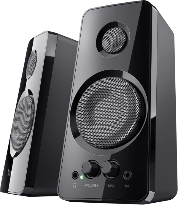 Trust Tytan 2.0 PC Speaker Set, USB Powered Sound System, Plug and Play Speakers, Bass Control, 36 W Peak Power, Wired Speakers for PC, Computer, Laptop, Tablet, Mac, Phone, Smartphone, TV - Black