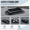 4 PCS Silicon Anti Slip Mat, 14 * 8 cm Non Slip Car Dash Mats, Self-Adhesive Washable Dashboard Grip, Car Accessories for Cell Phone Sunglasses Keys - Black