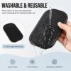 4 PCS Silicon Anti Slip Mat, 14 * 8 cm Non Slip Car Dash Mats, Self-Adhesive Washable Dashboard Grip, Car Accessories for Cell Phone Sunglasses Keys - Black