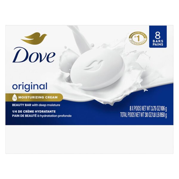 717Pb7RKSsL._SL1500_.jpg Dove Beauty Bar Soap Original 8 Count for Soft, Smooth Skin, with 1/4 Moisturizing Cream 3.75 oz