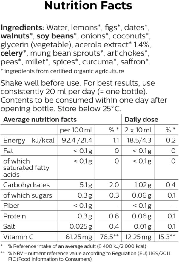 717R8w76R1L._AC_SL1500_.jpg Essence | Daily Fermented Superfood Shot for Gut Health, Immunity & Natural Energy | 16 Organic Ingredient | 7-Stage Cascade Fermentation | Vegan, Non-GMO, Gluten-Free| 0.68 fl oz(20 Bottle)