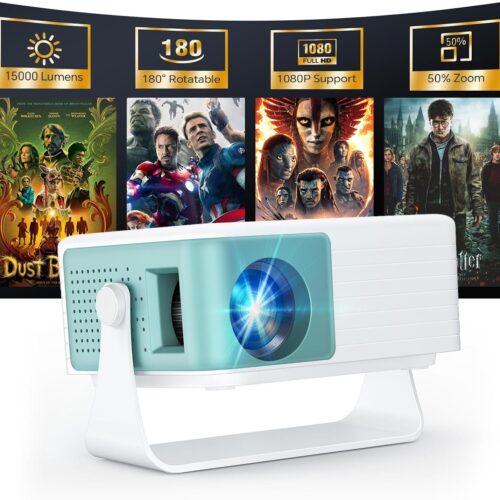 718IAfPilFL._AC_SL1500_.jpg WOLFANG Mini Projector, Home Cinema Projector for Bedroom, Portable 1080P Full HD Supported with Auto Keystone Correction, 50% Zoom & 180° Rotation, Compatible with iOS/Android/Switch/Laptop/TV Stick