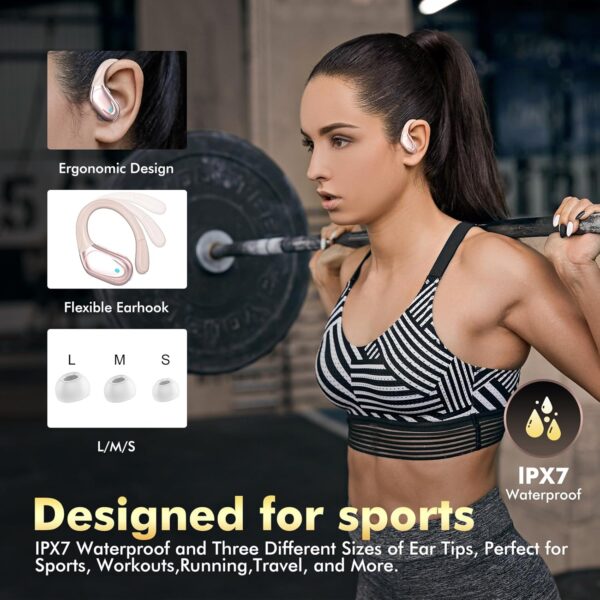 718M9zhlENL._AC_SL1500_.jpg HAOYUYAN Wireless Earbuds, Sports Bluetooth Headphones, LED Power Display Ear Buds with 80Hrs Playtime, Noise Canceling Headset, IPX7 Waterproof Earphones for Workout/Running