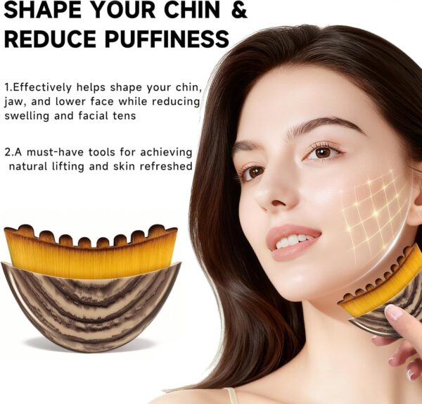 Facial Lymphatic Drainage Brush, Contour Face Massager for Chin & Neck, Soft Bristles for All Skin Types, Ergonomic Beauty Tool with Portable Case