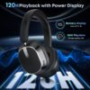 7196G5xhVnL._AC_SL1500_.jpg Hybrid Active Noise Cancelling Bluetooth Headphones, Over Ear Wireless Headphones with 120H Playtime, Hi-Res Audio, Deep Bass, Memory Foam Ear Cups for Home Office Travel