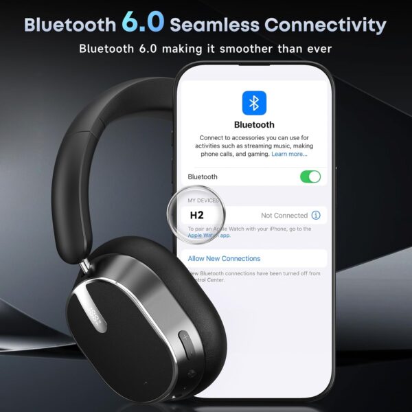 719WrY06NoL._AC_SL1500_.jpg Hybrid Active Noise Cancelling Bluetooth Headphones, Over Ear Wireless Headphones with 120H Playtime, Hi-Res Audio, Deep Bass, Memory Foam Ear Cups for Home Office Travel