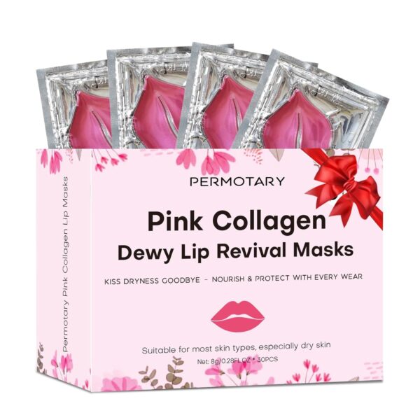 719o-GUVQoL._SL1500_.jpg 30 PCS Moisturizing Collagen Lip Mask Crystal Mouth Care Pads Mask for Moisturizing & Reducing Chapped, Smoothing Fine Lines Lip Patches with Moisture Essence for Gifts