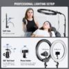 71AAbzZqzKL._AC_SL1500_.jpg NEEWER Ring Light Kit: 18"/45cm Outer 55W 5600K Dimmable LED Ring Light, Light Stand, Carrying Bag for Camera, Smartphone, YouTube, TikTok, Self Portrait Shooting, Black